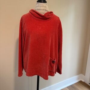Color me Cotton Women's Orange‎ Corduroy Top Size L
